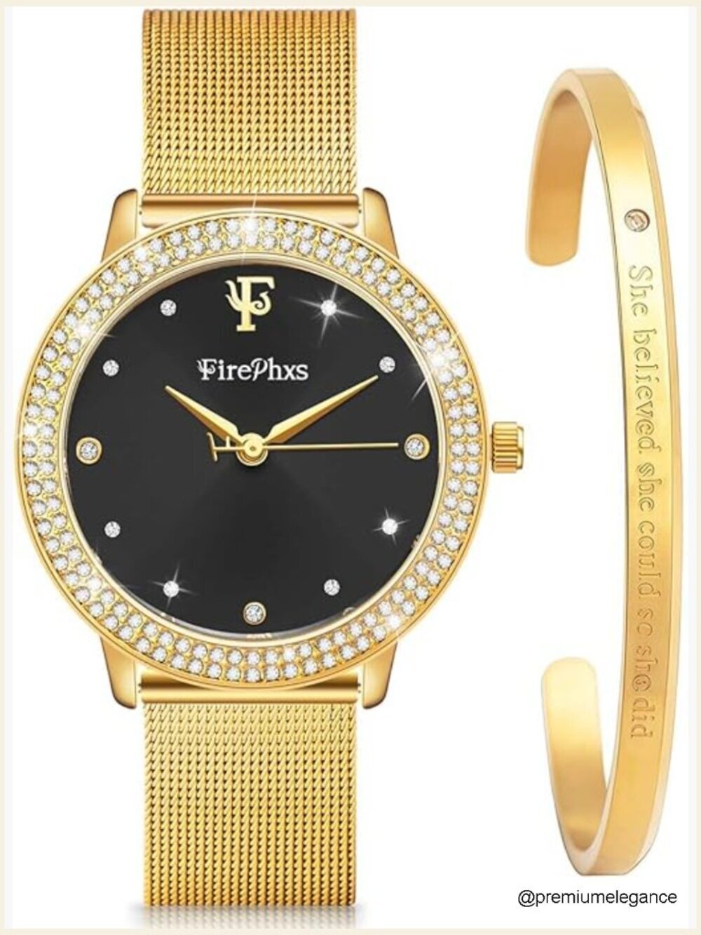 Crystal Analog Watch Stainless Steel Bracelet Wrist Watch